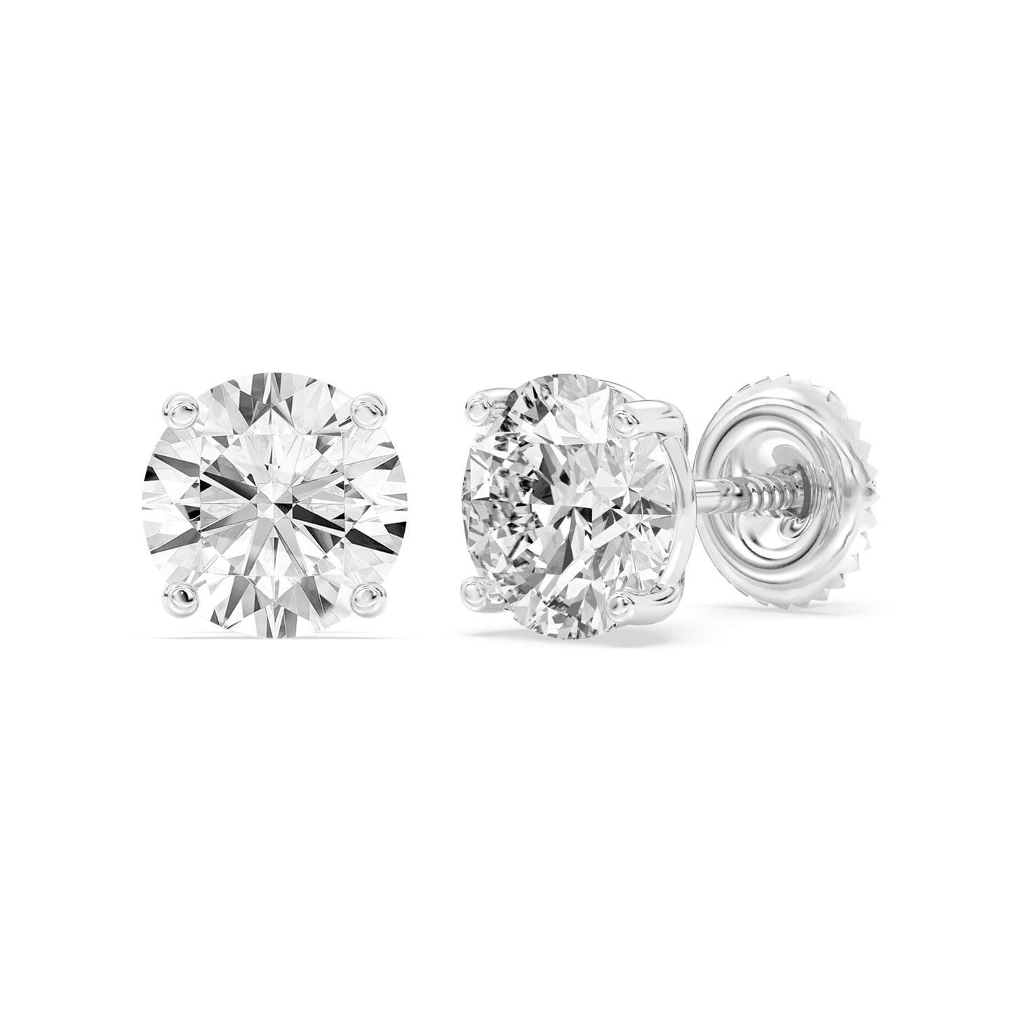 14k Lab Grown Round Diamond Studs IGI Certified F VS2 (2 ct. tw.)