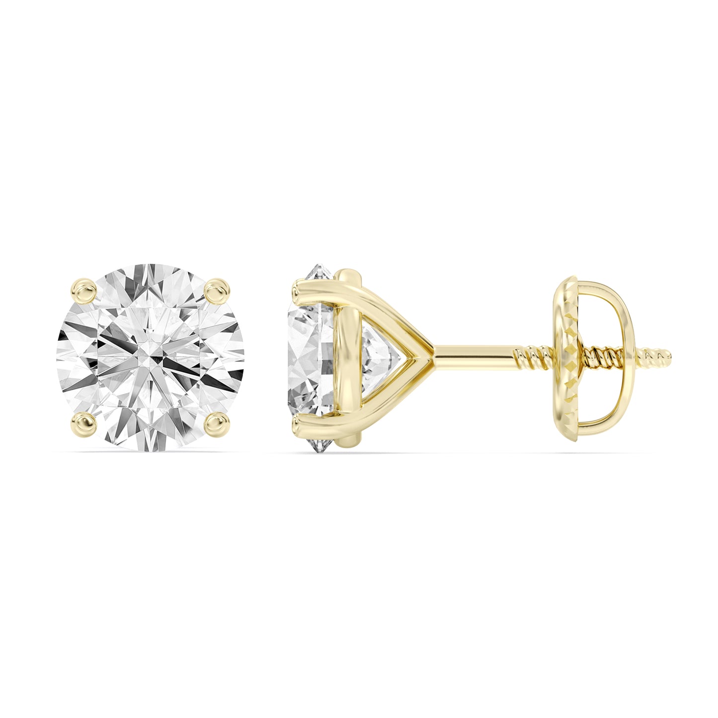 14k Lab Grown Round Diamond Studs IGI Certified F VS2 (2 ct. tw.)