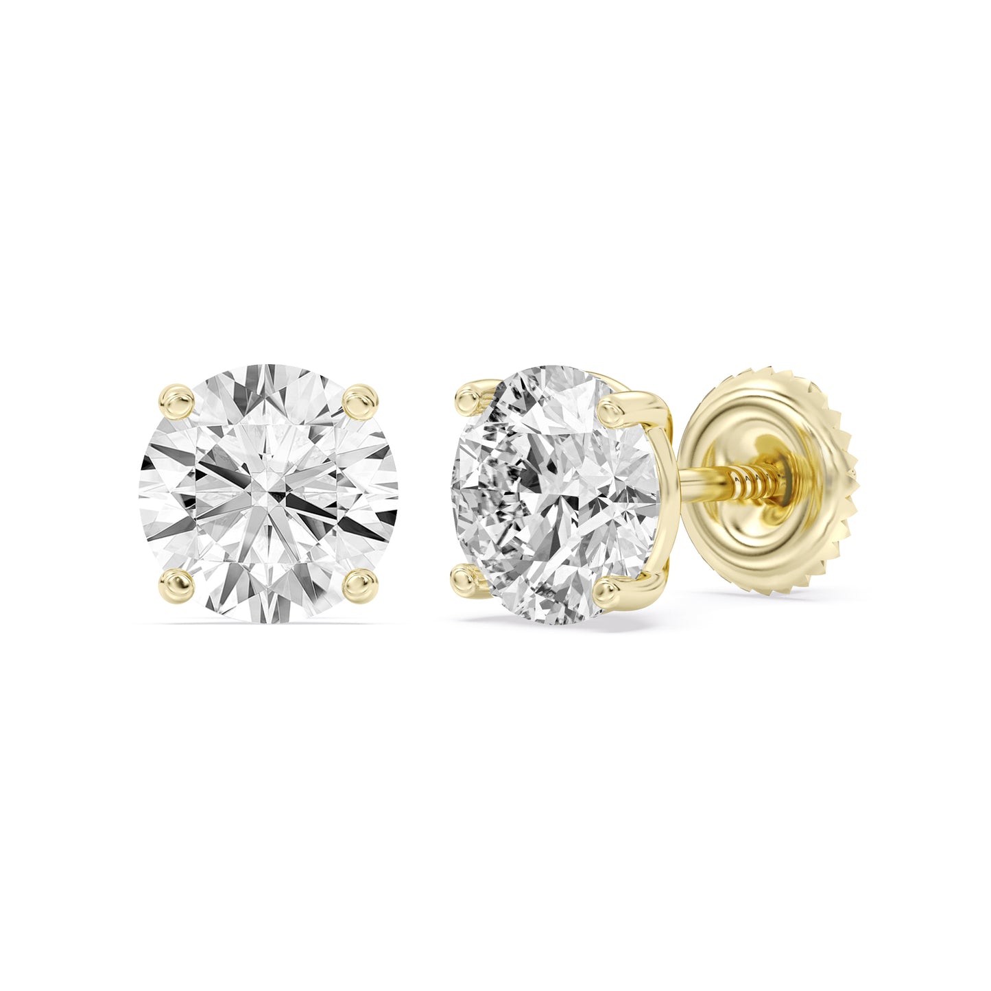 14k Lab Grown Round Diamond Studs IGI Certified F VS2 (2 ct. tw.)