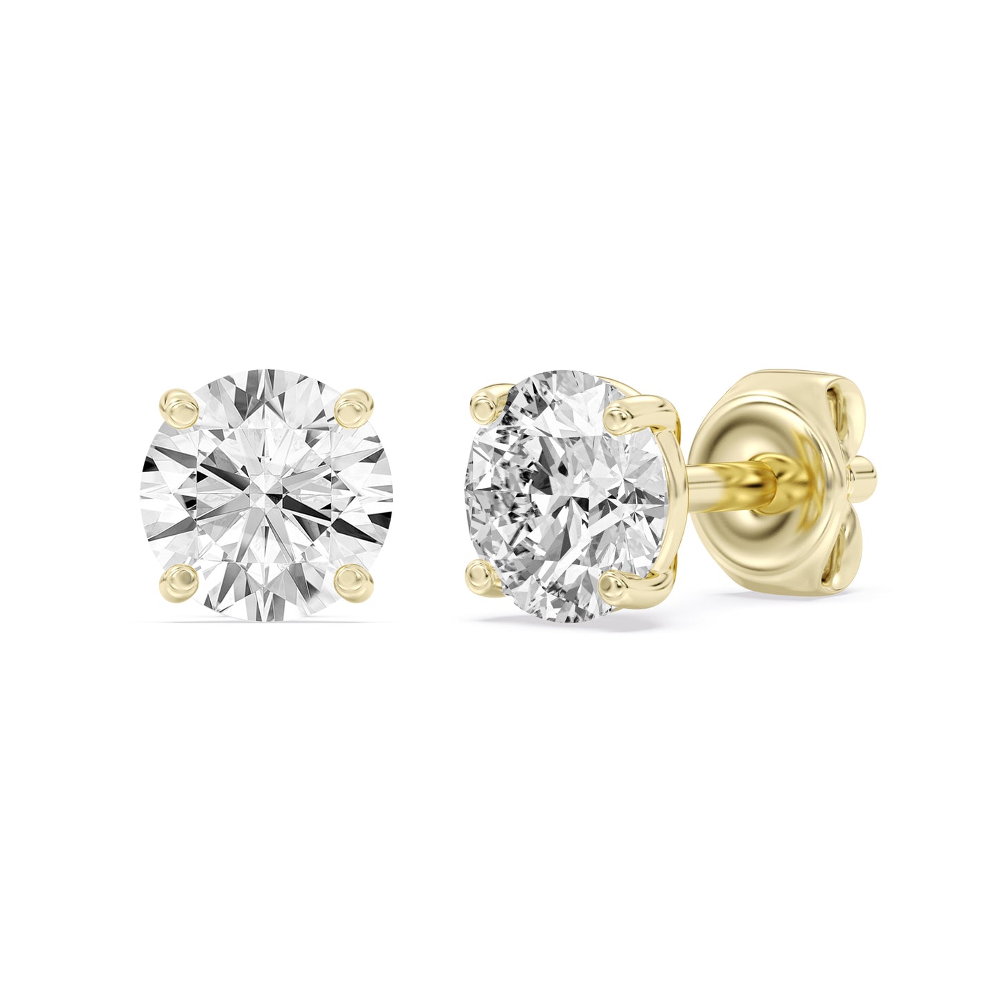 14k Lab Grown Round Diamond Studs IGI Certified F VS2 (4 ct. tw.)